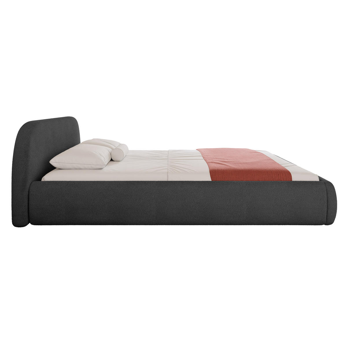 POLSTERBETT Dmar 200x200 cm, Graphit - Schwarz, Textil (200/200cm) - Fedve