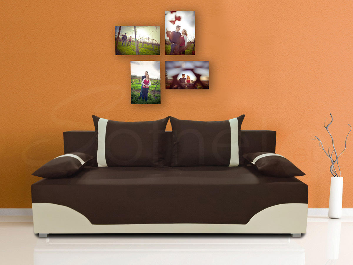 SCHLAFSOFA Dario - Silberfarben/Braun, Holz/Kunststoff (200/83/83cm)