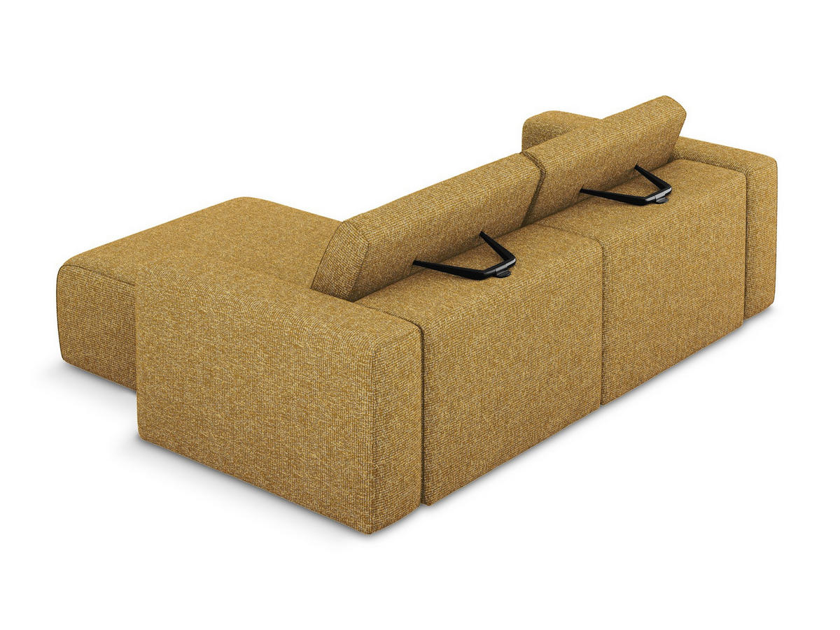 ECKSOFA Rechts Strukturstoff Stoff Gelb - Currygelb/Gelb, Kunststoff/Textil (224/167cm) - Makamii