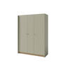 KINDERKLEIDERSCHRANK ALBI 01 dreitürig 145/52/195 in Eukalyptus / Baltic Düne Eiche - Alteiche/Eukalyptusholzfarben, Holzwerkstoff (145/195/52cm) - Deine Möbel 24