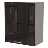 HÄNGESCHRANK Essen W8B/60-AV Weiß / Schwarz Hochglanz 60 / 32,5 / 72cm - Schwarz Hochglanz/Schwarz, Holz/Holzwerkstoff (60/72/32.5cm) - Feldmann-Wohnen