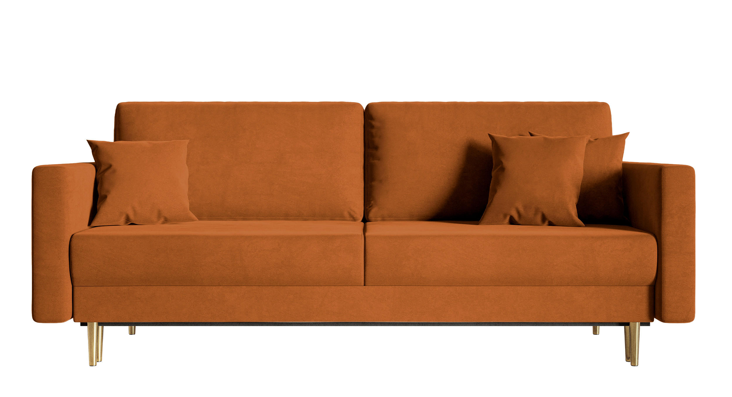 SCHLAFSOFA Valico Kupferbraun hydrophober Samt - Goldfarben/Kupferfarben, Textil/Metall (230/90/97cm) - Selsey