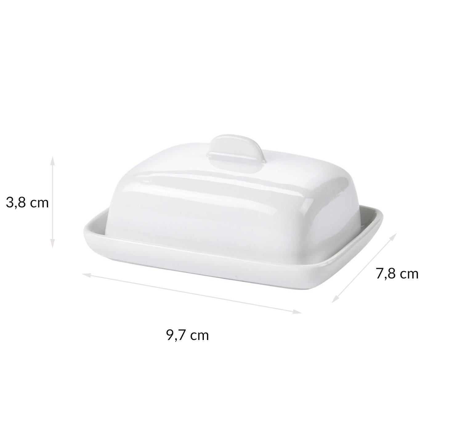 BUTTERDOSE aus Keramik Weiß 9/4/7 cm - Weiß, Keramik (4/7/9cm) - Excellent Houseware