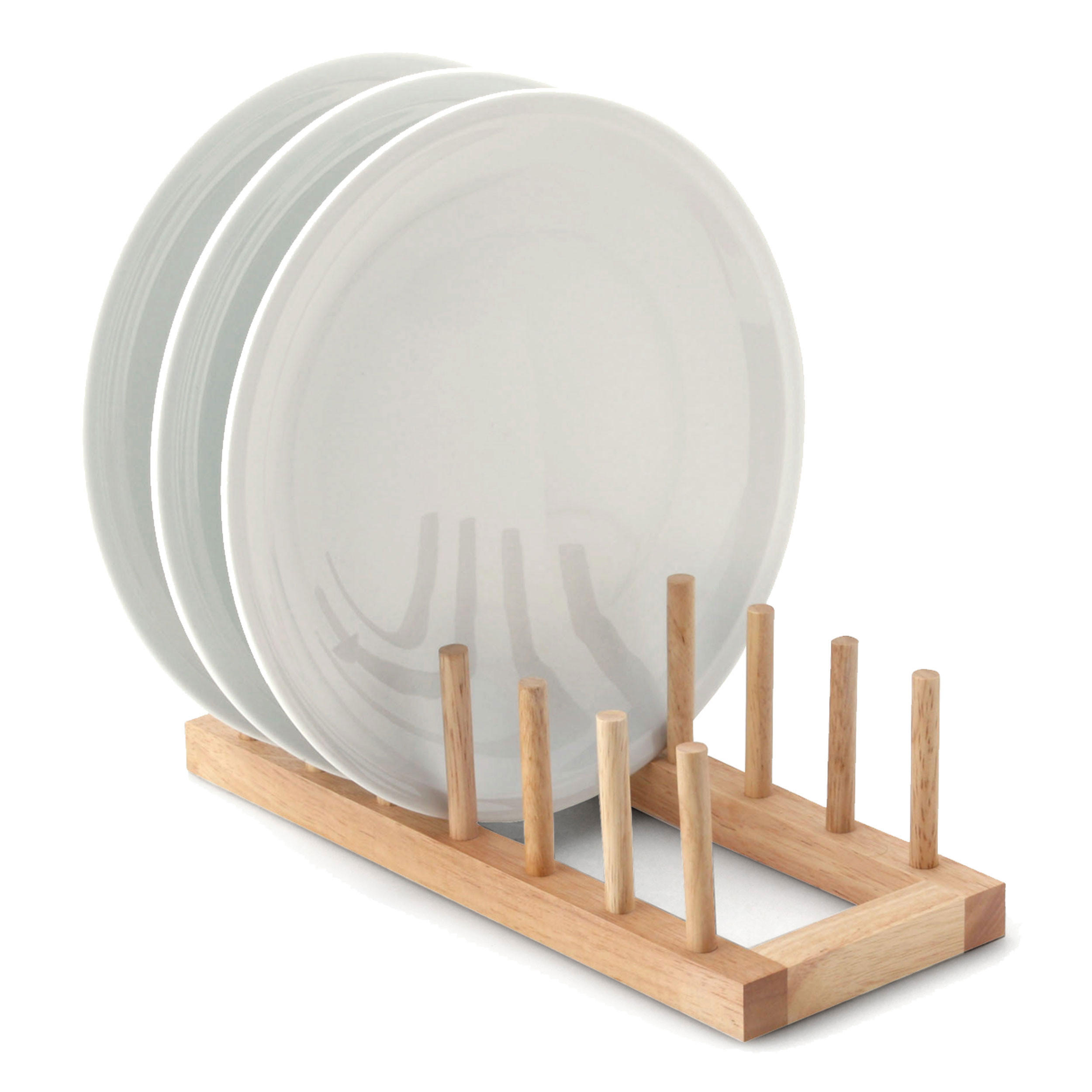 TELLERSTÄNDER für 6 Teller, Gummibaumholz - Braun, Holz (13/10/30cm) - Continenta