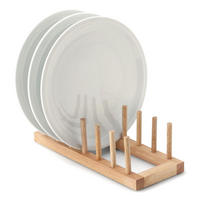 TELLERSTÄNDER für 6 Teller, Gummibaumholz - Braun, Holz (13/10/30cm) - Continenta