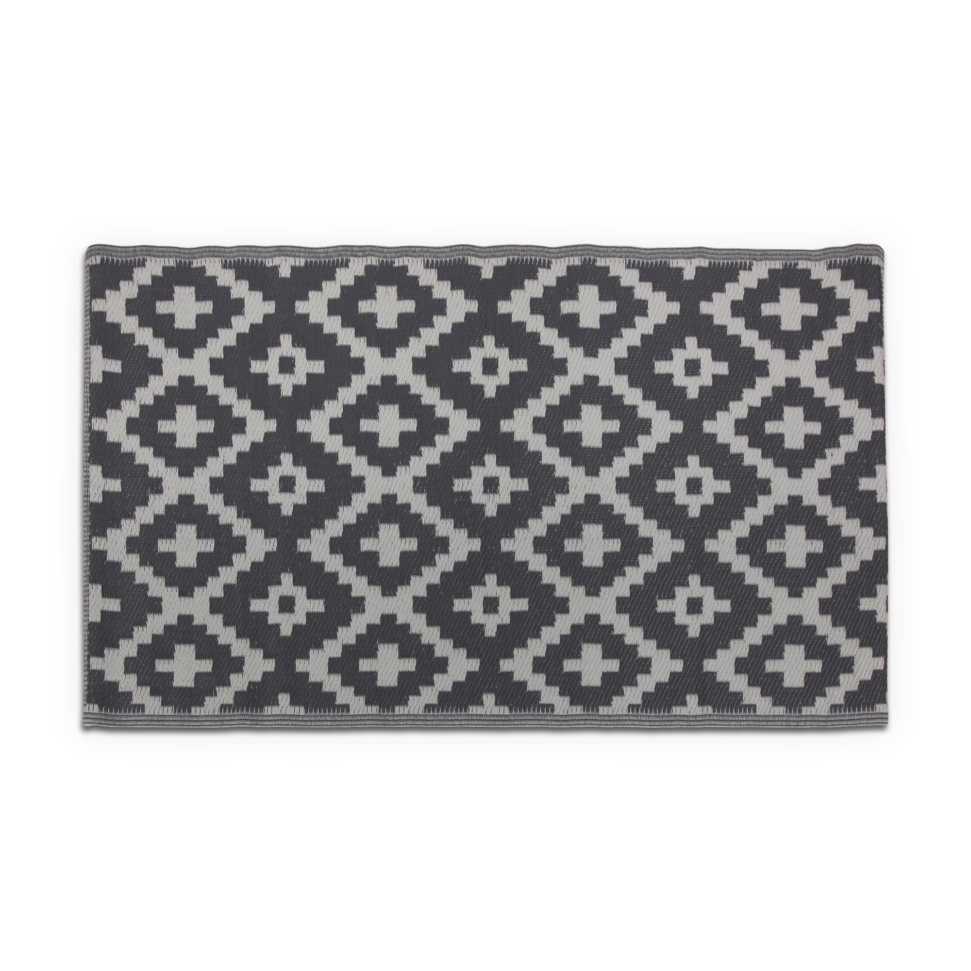 OUTDOORTEPPICH recycelt 120x180 cm Ethno - Hellgrau/Grau, Kunststoff (120/180cm) - Bestlivings