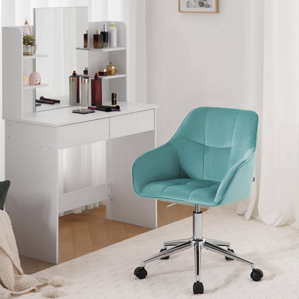 Thumbnail - Woltu Drehstuhl, Türkis, Textil, 1-Sitzer, Drehkreuz, 56x81x61 cm, Arbeitszimmer, Bürostühle, Drehstühle