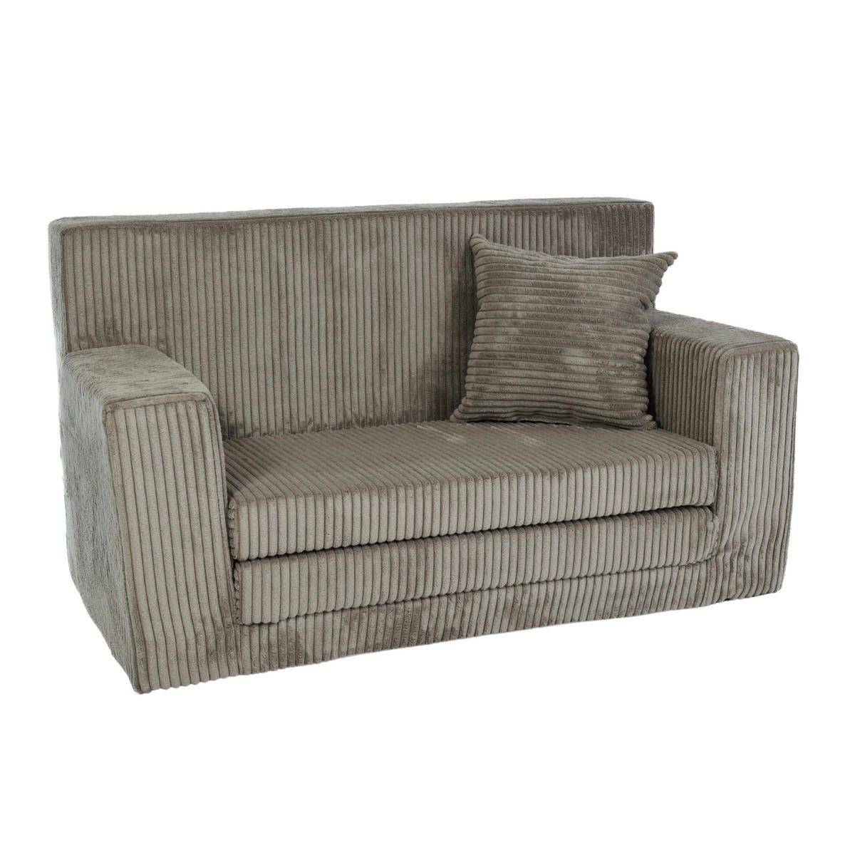 KINDERSOFA aus Kuschel-Cord in Braun - Braun, Textil (83/47/43cm) - Fortisline