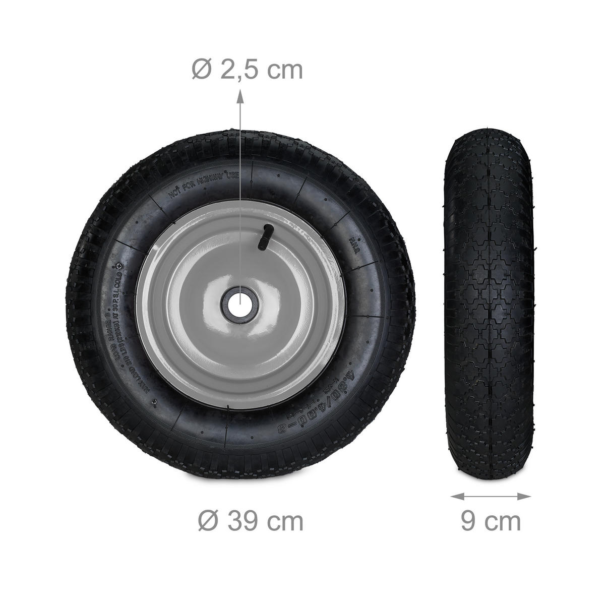 SCHUBKARRENRAD - Multicolor, Kunststoff/Metall (39/39/9cm) - Relaxdays