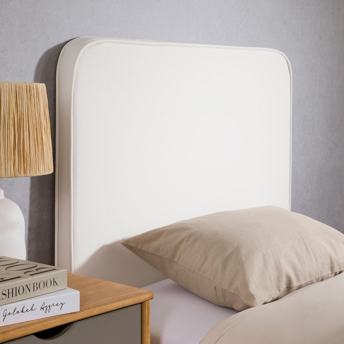 KOPFTEIL ARIELA 90X190 CM - Weiß, Textil (90/68/6cm) - IDIMEX