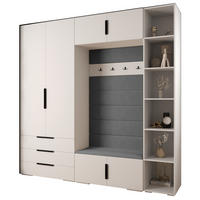 GARDEROBEN-SET 236,7/240/47 - Schwarz/Weiß, Holz/Kunststoff (240/236.7/47cm) - Abiks Möbel