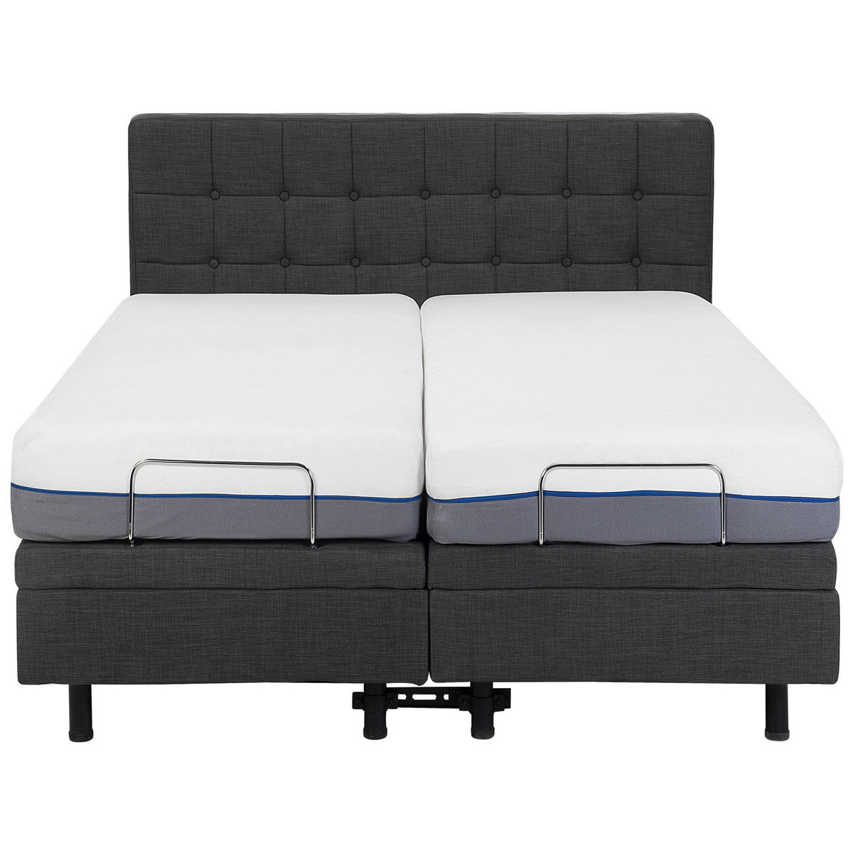 POLSTERBETT 160/200cm Dunkelgrau Duke - Dunkelgrau, Textil (160/200cm) - Beliani