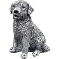 STEINFIGUR Retriever frostfest Steinguss massiv - Grau, Stein (12/20/17cm) - stoneandstyle