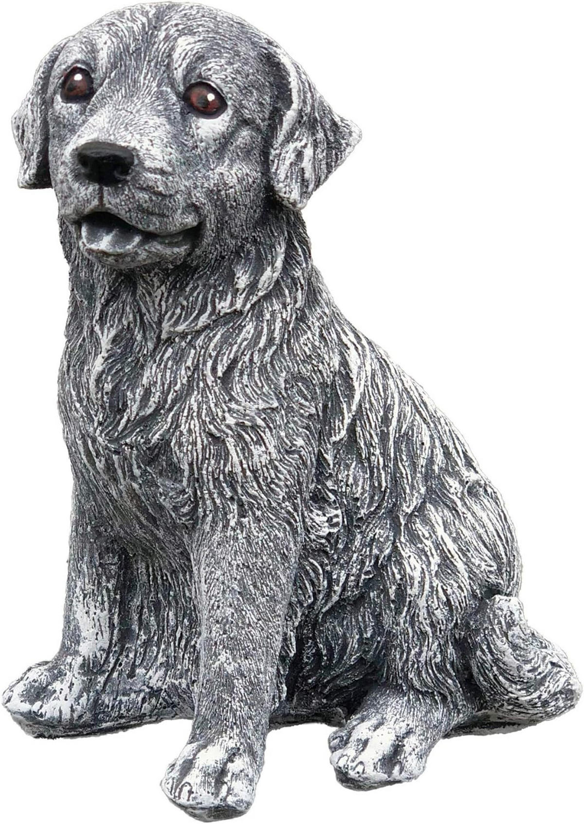 STEINFIGUR Retriever frostfest Steinguss massiv - Grau, Stein (12/20/17cm) - stoneandstyle