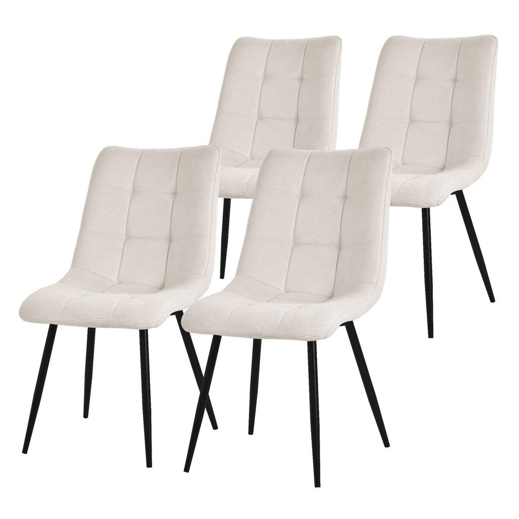 ML-DESIGN SADA 4 JEDÁLENSKÝCH ŽIDLÍ Béžový látkový potah