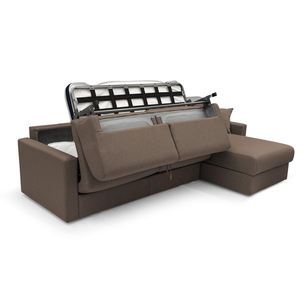 ECKSOFA LINKS Chris - Braun, Textil (288/96cm) - Divani.store
