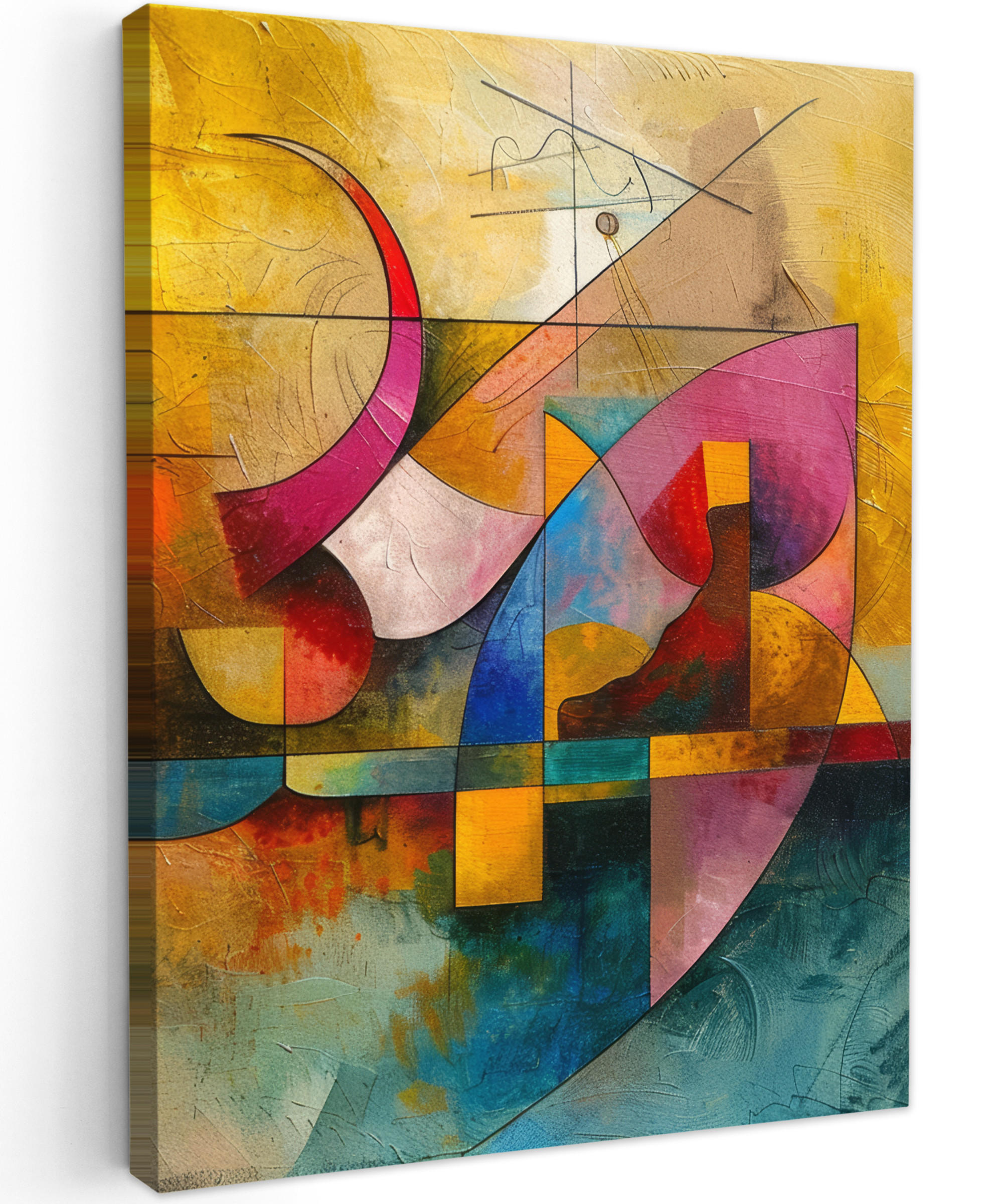 LEINWANDBILD Kunst - Abstrakt - Modern 60x80 cm - Gelb, Textil (60/80cm) - MuchoWow