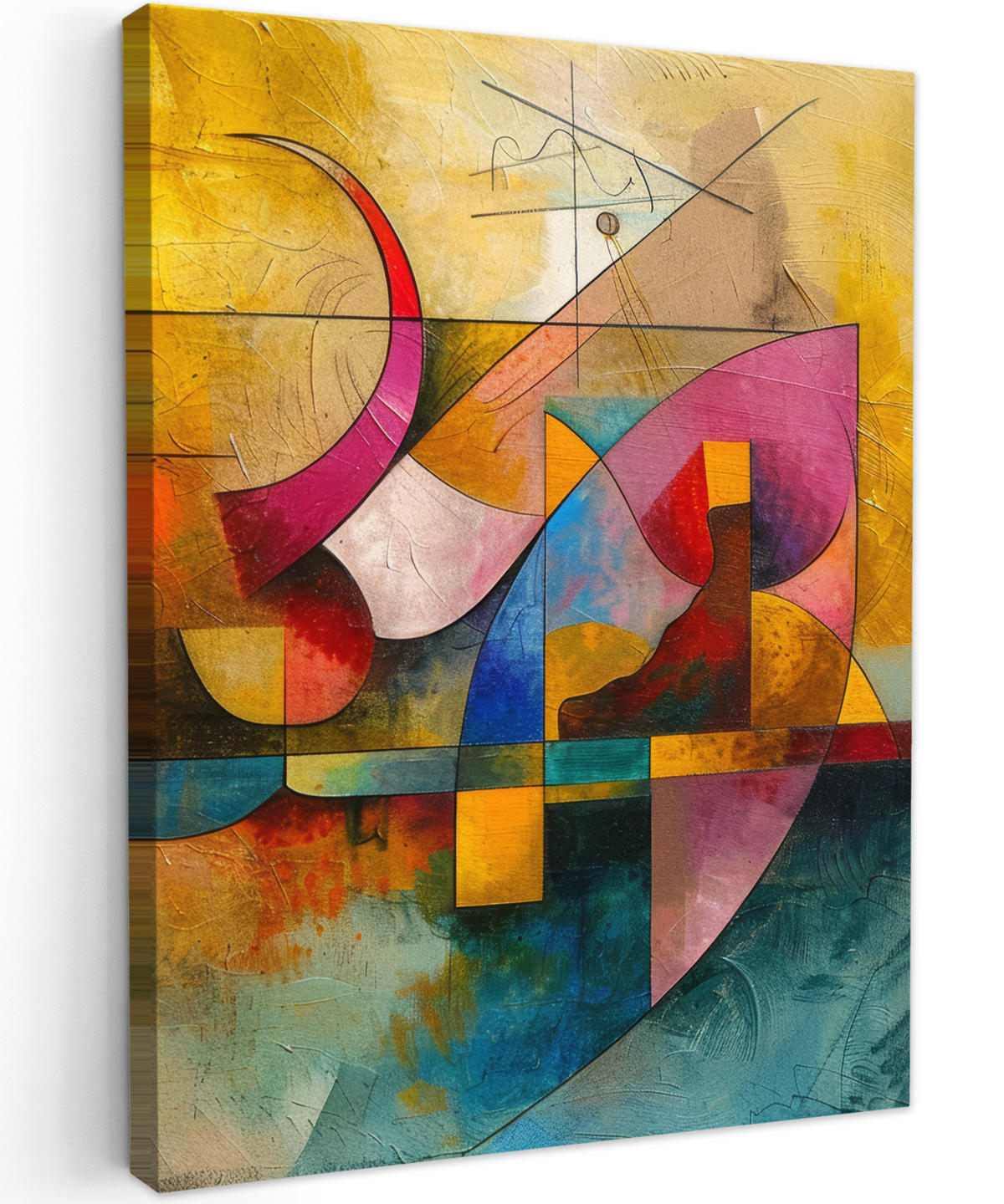 LEINWANDBILD Kunst - Abstrakt - Modern 30x40 cm - Gelb, Textil (30/40cm) - MuchoWow