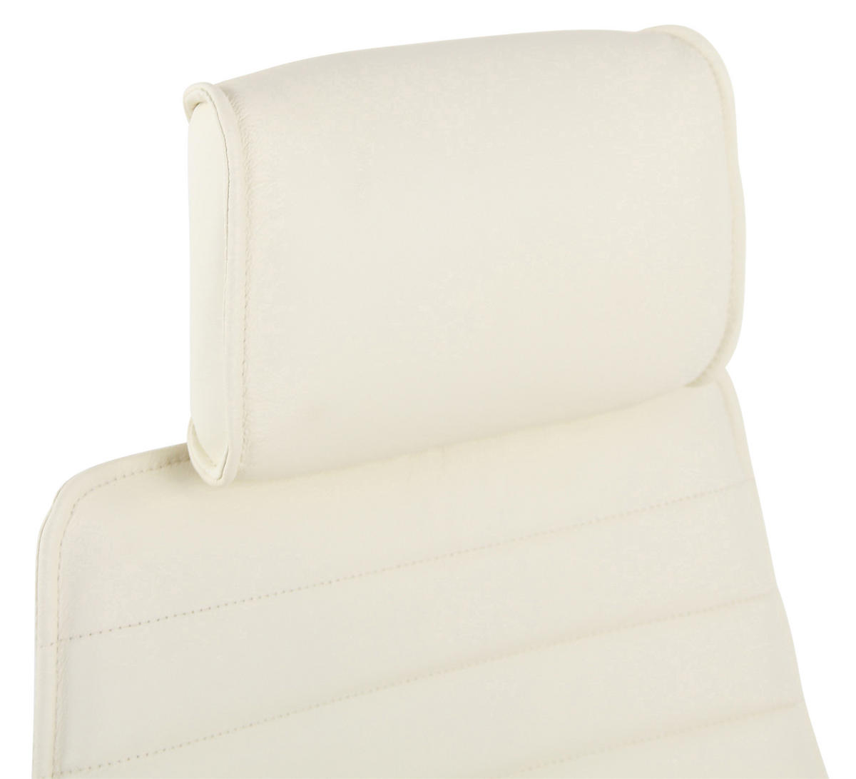 CHEFSESSEL Echtleder Creme - Chromfarben/Creme, Leder/Metall (59/117/57cm) - CLP