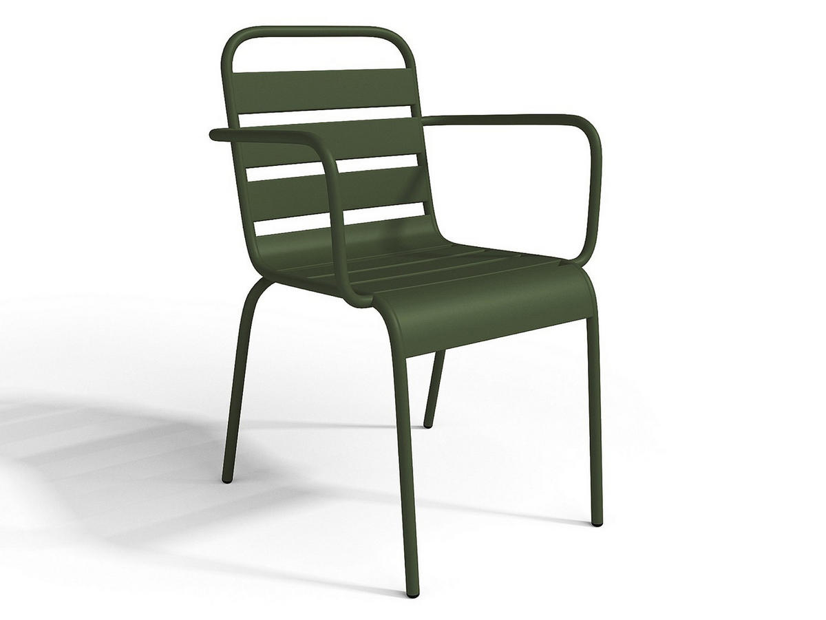 GARTENESSGRUPPE im Set - 4 -Sitzer - Stahl - khaki - MIRMANDE - Grün, Metall - Vente-Unique