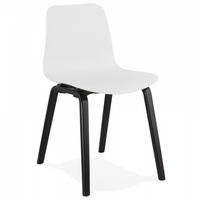 STUHL Weiß 44.5x81x52.5cm - Schwarz/Weiß, Holz/Kunststoff (44.5/81/52.5cm) - AlterEgo