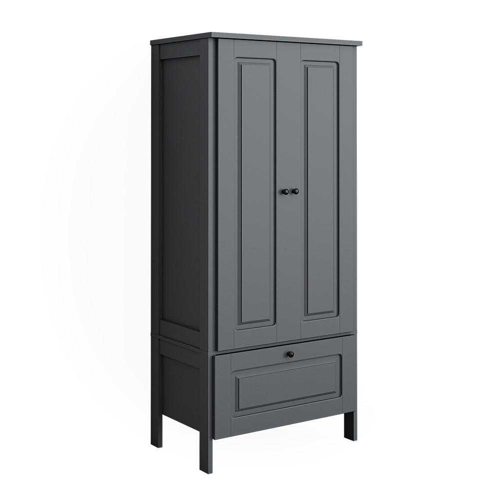 KINDERKLEIDERSCHRANK Ajaton Grau 83.3 x 187 cm - Grau, Holzwerkstoff (83.3/187/53.4cm) - VitaliSpa