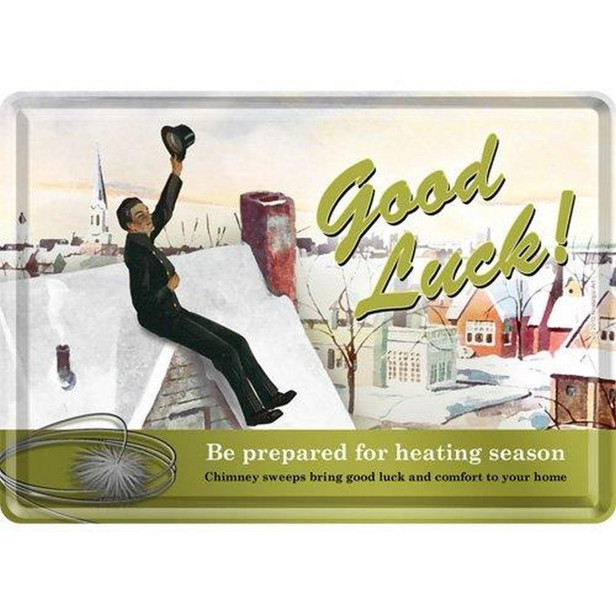 MINIBLECHSCHILD 10/14 cm Say it 50's Good Luck - Multicolor, Metall (14/10/0.1cm) - Nostalgic-Art