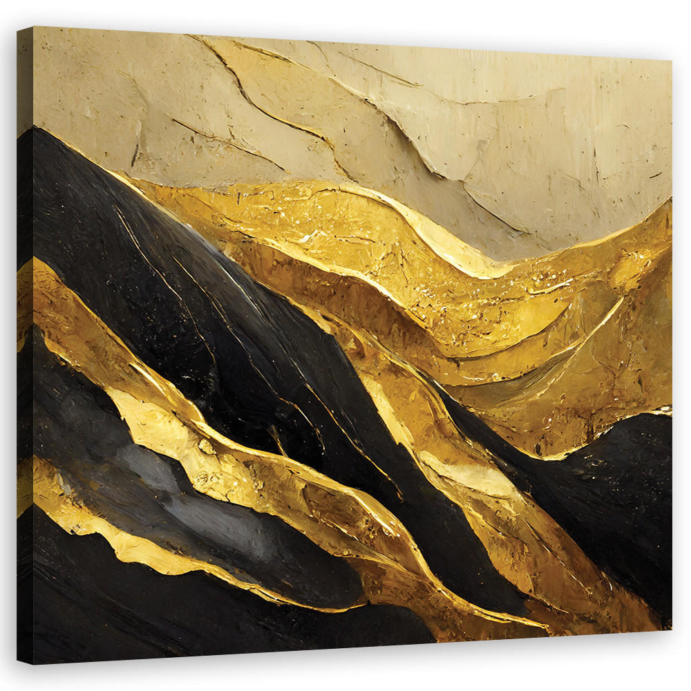 WANDBILD gold glamour abstrakt - Goldfarben, Textil (50/50cm) - Feeby