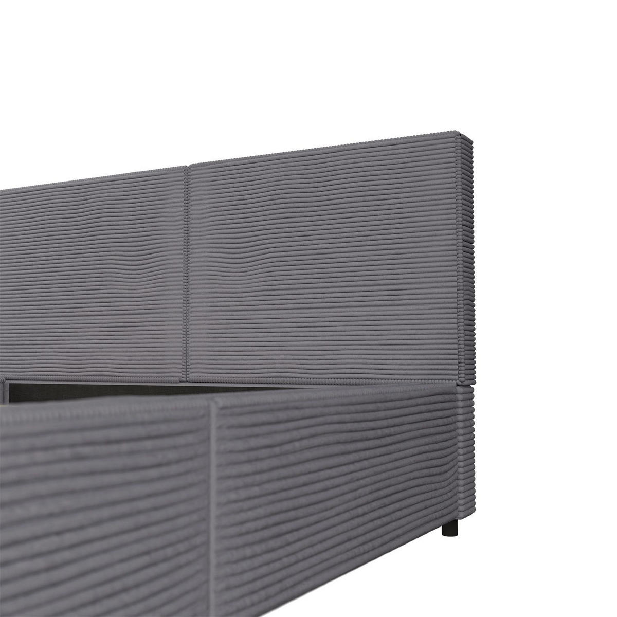 POLSTERBETT Salerno Cord grau 140x200 cm - Grau, Textil (140/200cm) - Juskys