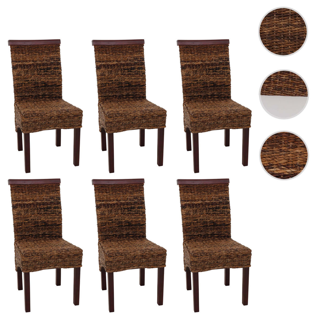 ESSZIMMERSTUHL Braun 6er-Set - Braun, Holz (47/93/43cm) - MCW