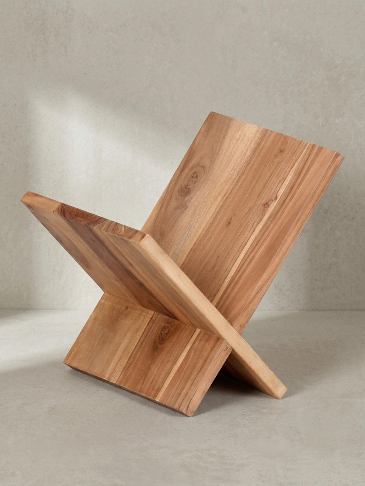 ZEITUNGSSTÄNDER Massivholz Handgefertigt X-Form, Beige 29x28x31 cm - Beige/Braun, Holz (29/31/28cm) - KADIMA DESIGN