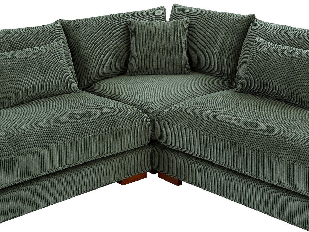 SOFA - 9 Personen - samt - grün Sperone - Grün, Textil (375/85/274cm) - Vente-Unique