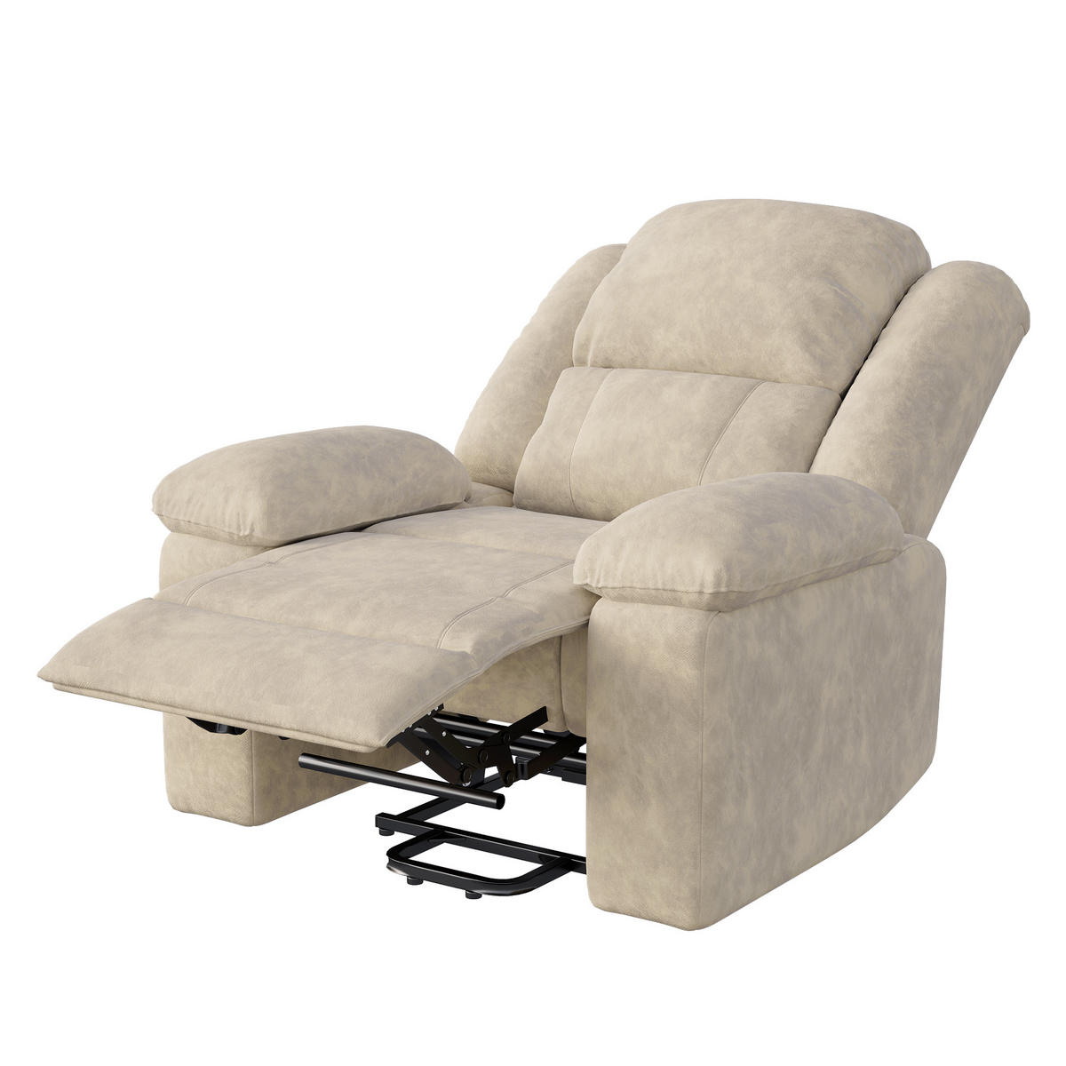 MASSAGESESSEL elektrisch Heizfunktion verstellbar beige - Beige, Holz (102/106/93cm) - LEBENLANG