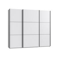 SCHWEBETÜRENSCHRANK 3-türig B250/H216/T65 cm inkl. Vollausstattung in Weiß / 22010 - Schwarz/Weiß, Holzwerkstoff/Metall (250/216/65cm) - luma-home