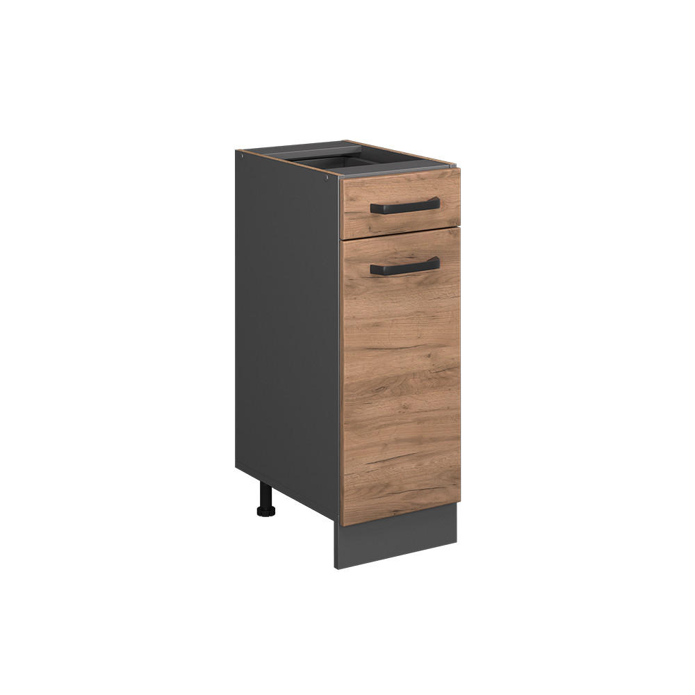 KÜCHENUNTERSCHRANK R-Line Goldkraft Eiche 30 cm ohne AP - Anthrazit/Eiche Wotan, Holzwerkstoff (30/81.6/46cm) - Vicco