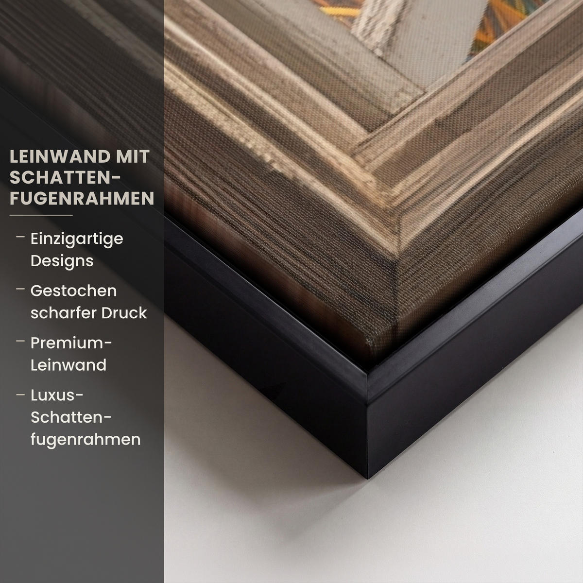 LEINWAND Bilder mit Rahmen - Aussicht - Fenster - Leuchtturm - Sonnenuntergang - Strand - 90x60 - Dunkelorange, Textil (90/60cm) - MuchoWow