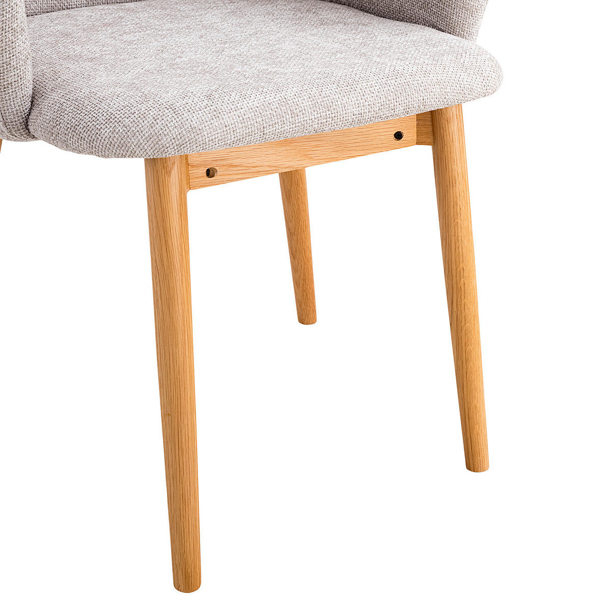 ARMLEHNENSTUHL - Strukturstoff, 2er-Set - Eichefarben/Hellgrau, Textil (55/85/60cm) - home24
