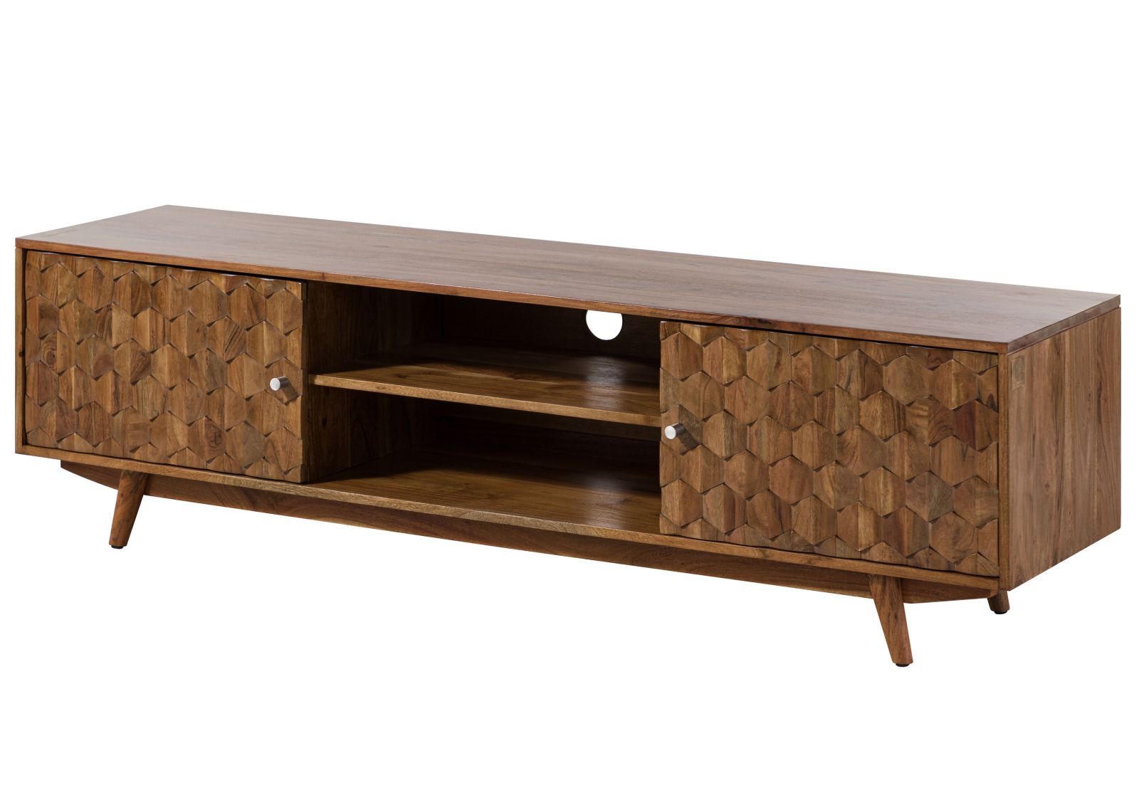 TV-BOARD Akazie 170x42x48 Akazie natur lackiert MOSAYK #111 - Naturfarben, Holz (42/48/170cm) - Massivmoebel24