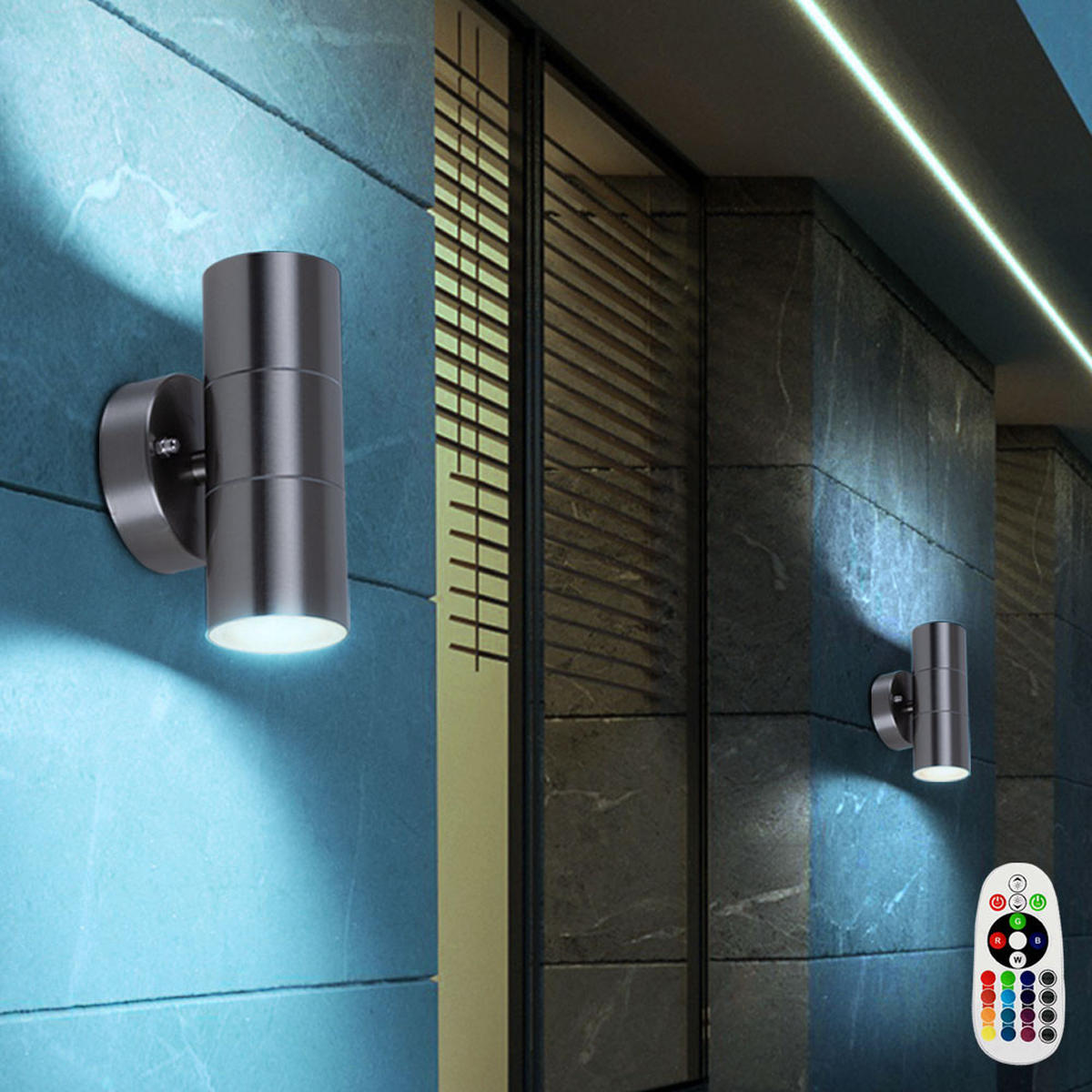 LED AUSSEN-WANDLEUCHTE Silber Metall - Silberfarben, Glas (9.2/16/9.3cm)