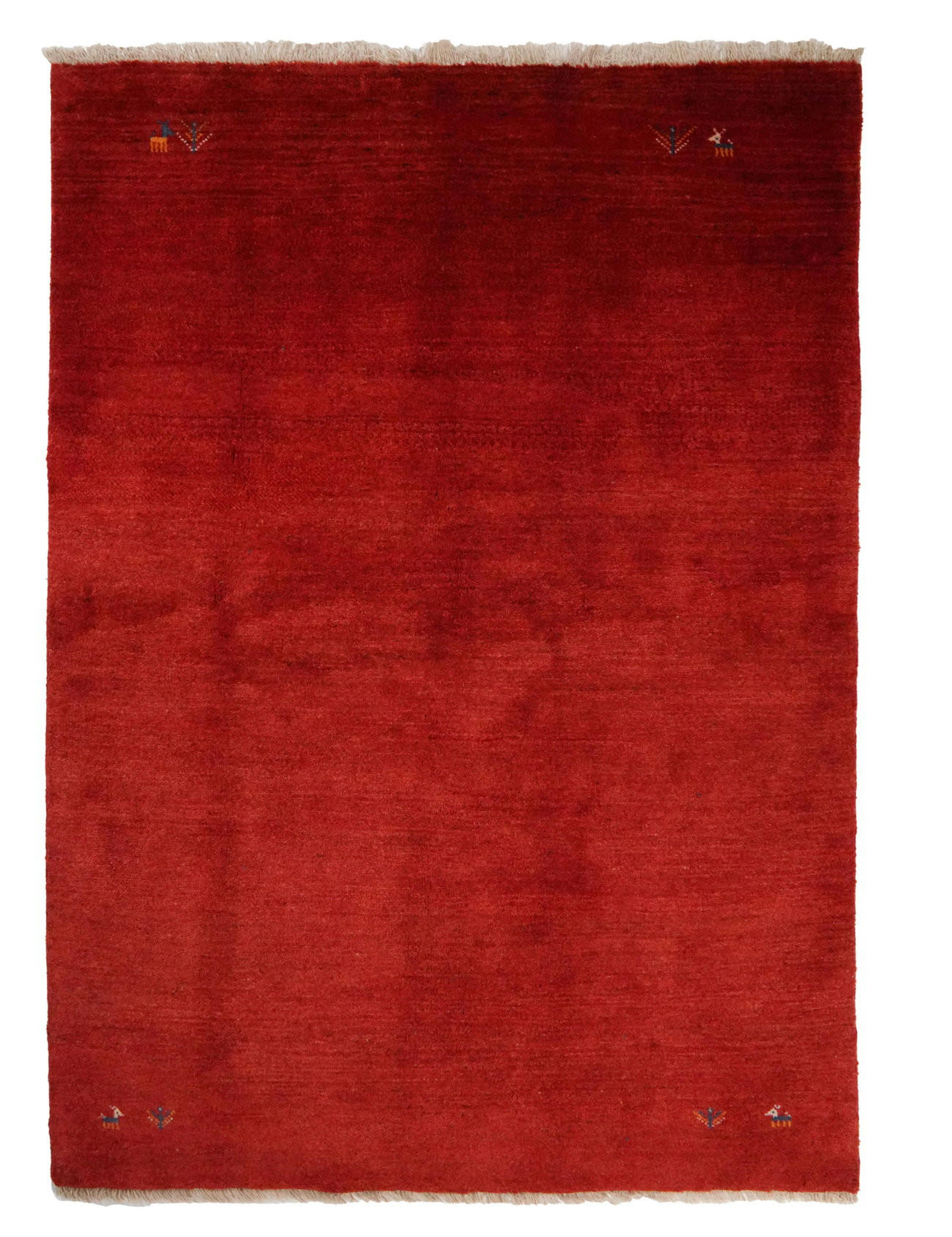 TEPPICH Gabbeh Rot 220/154 cm Schurwolle - Rot, Textil (154/220cm) - Looma