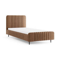 POLSTERBETT AURO 11 120/200 cm in Velours Braun - Braun, Holzwerkstoff (120/200cm) - Deine Möbel 24