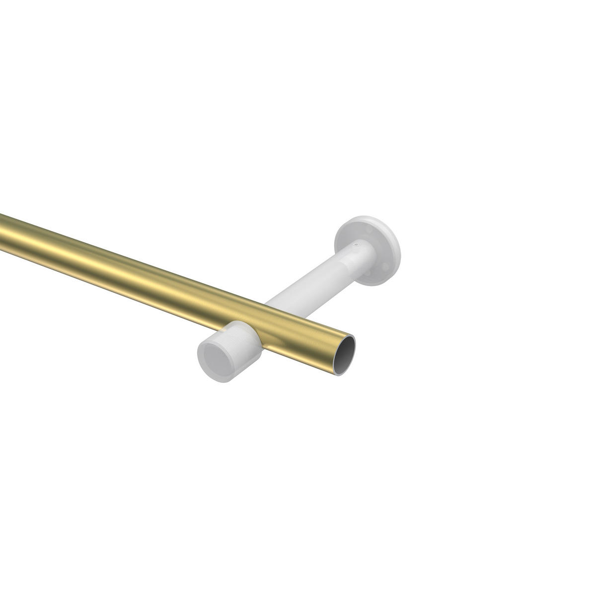GARDINENSTANGEN-SET Prestige Luino 140 cm, 1-läufig (ohne Ringe), 20 mm Ø Messing-Optik - Messingfarben, Metall (140cm) - INTERDECO