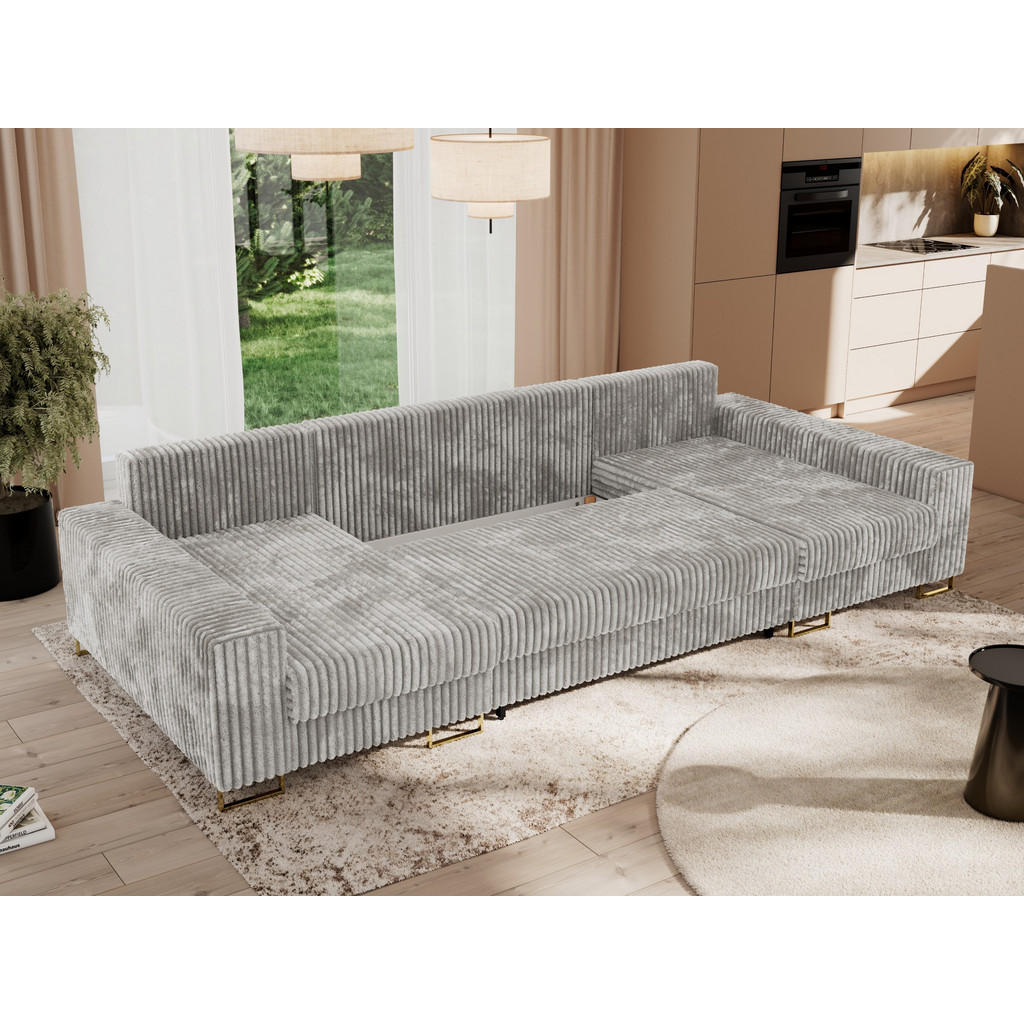 Thumbnail - MKS Wohnlandschaft, Hellgrau, Textil, 5-Sitzer, U-Form, 312x95x138 cm, Wohnzimmer, Sofas & Couches, Wohnlandschaften, Wo...