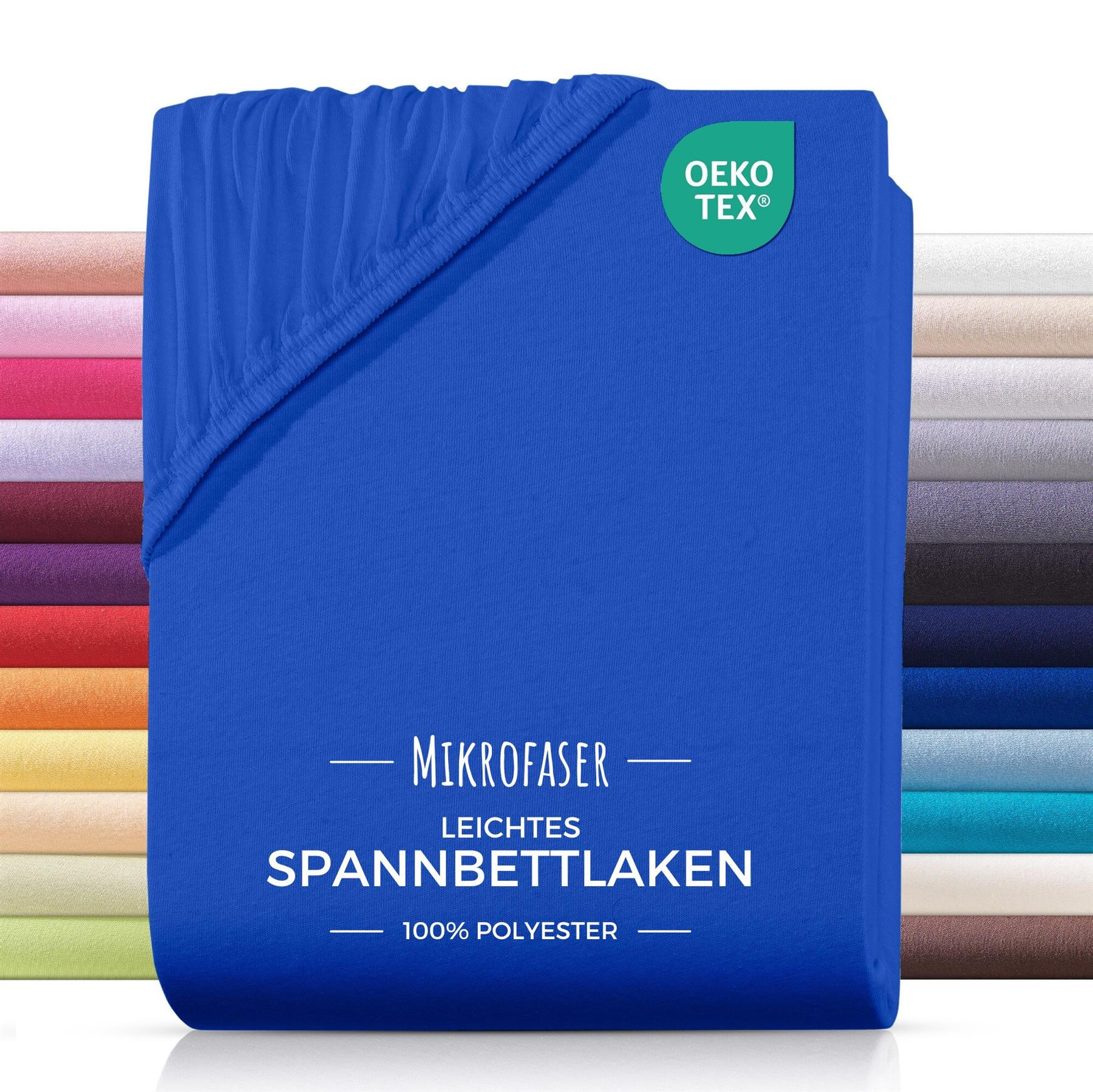 MIKROFASER-SPANNBETTLAKEN 100x200 Royal Blau - Blau, Textil (100/200cm) - Carpe Sonno