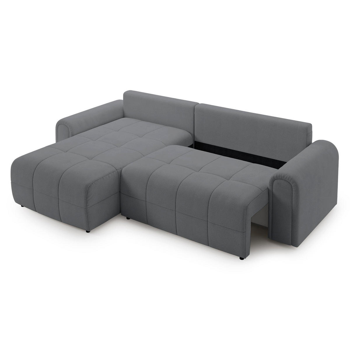 ECKSOFA Simolla Grau links - Schwarz/Grau, Kunststoff/Textil (268/180cm) - Selsey