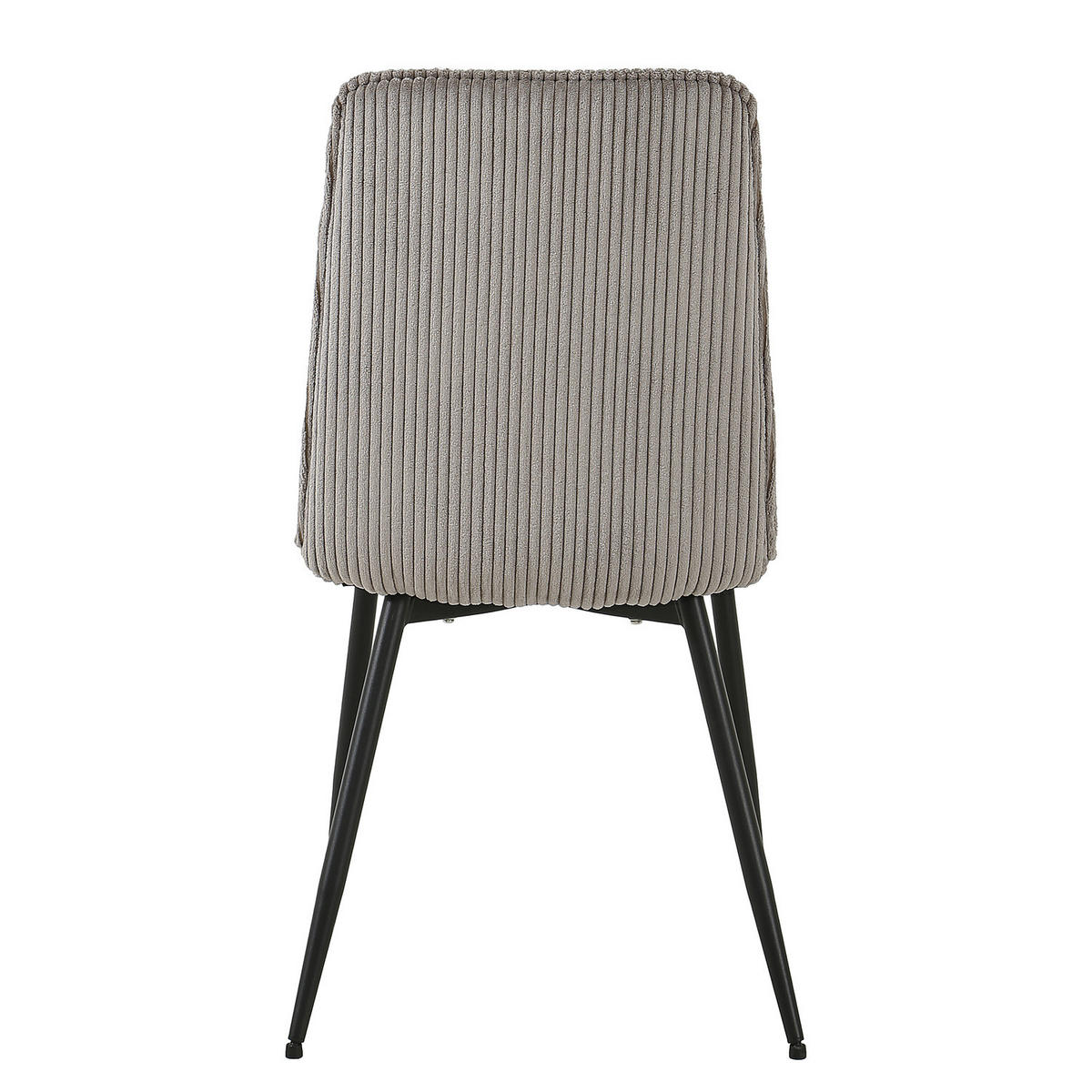 POLSTERSTUHL - 4er-Set - Cord / Eisen - Schwarz/Cappuccino, Textil/Metall (47/91/60cm) - home24