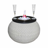 BEISTELLTISCH MIT EDELSTAHL-KÜHLER Milano Champagner/Schwarz 40 cm - Champagner/Schwarz, Kunststoff (55/55/40cm) - COOTAB Cooler Table