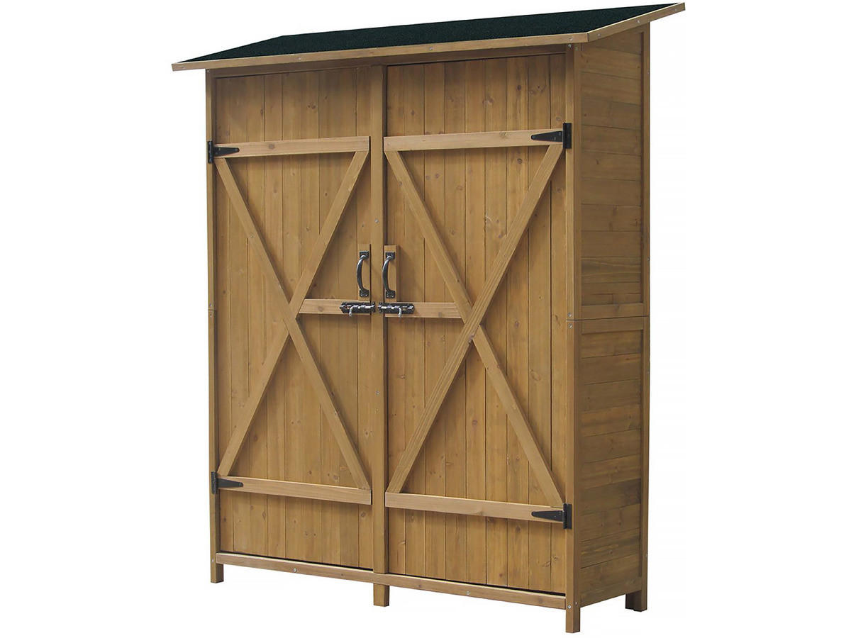 GARTENSCHRANK - GARTENTRUHE espacio Naturelles Holz - Braun, Holz (33.5/152.5/140cm) - Habitat Garten