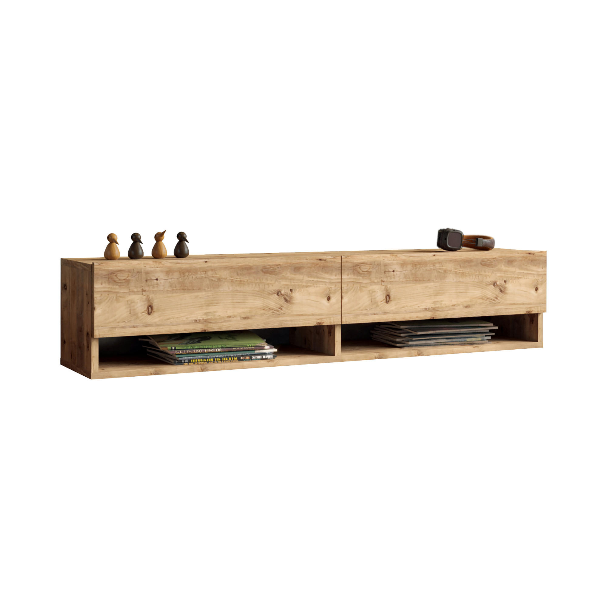TV-ELEMENT Laitila - Naturfarben, Holzwerkstoff (140/29.5/31.5cm) - [en.casa]