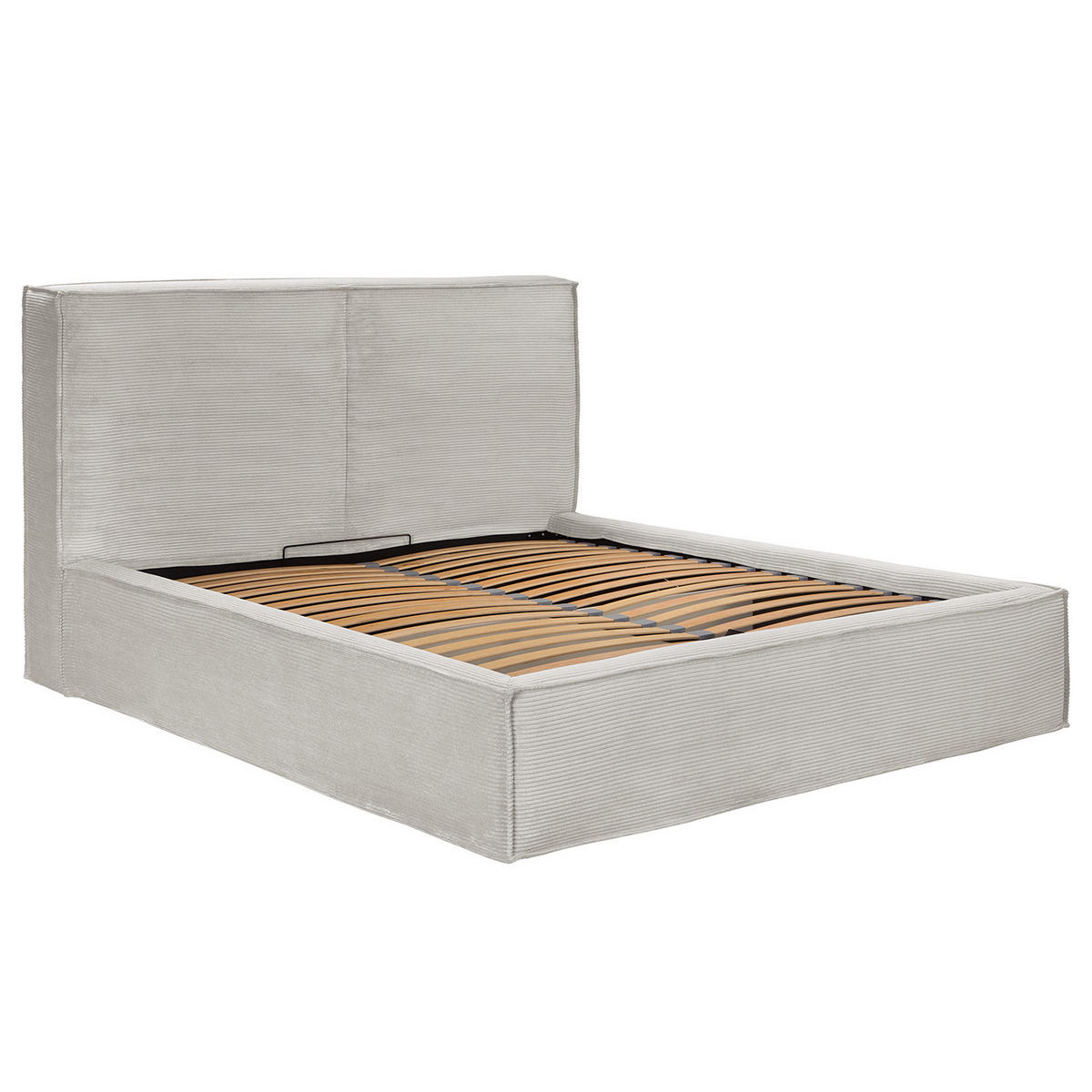 POLSTERBETT - Hellgrau, Textil (180/200cm) - home24